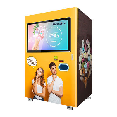 110V Koin Dioperasikan Mesin Penjual Es Krim Bersertifikat FCC
